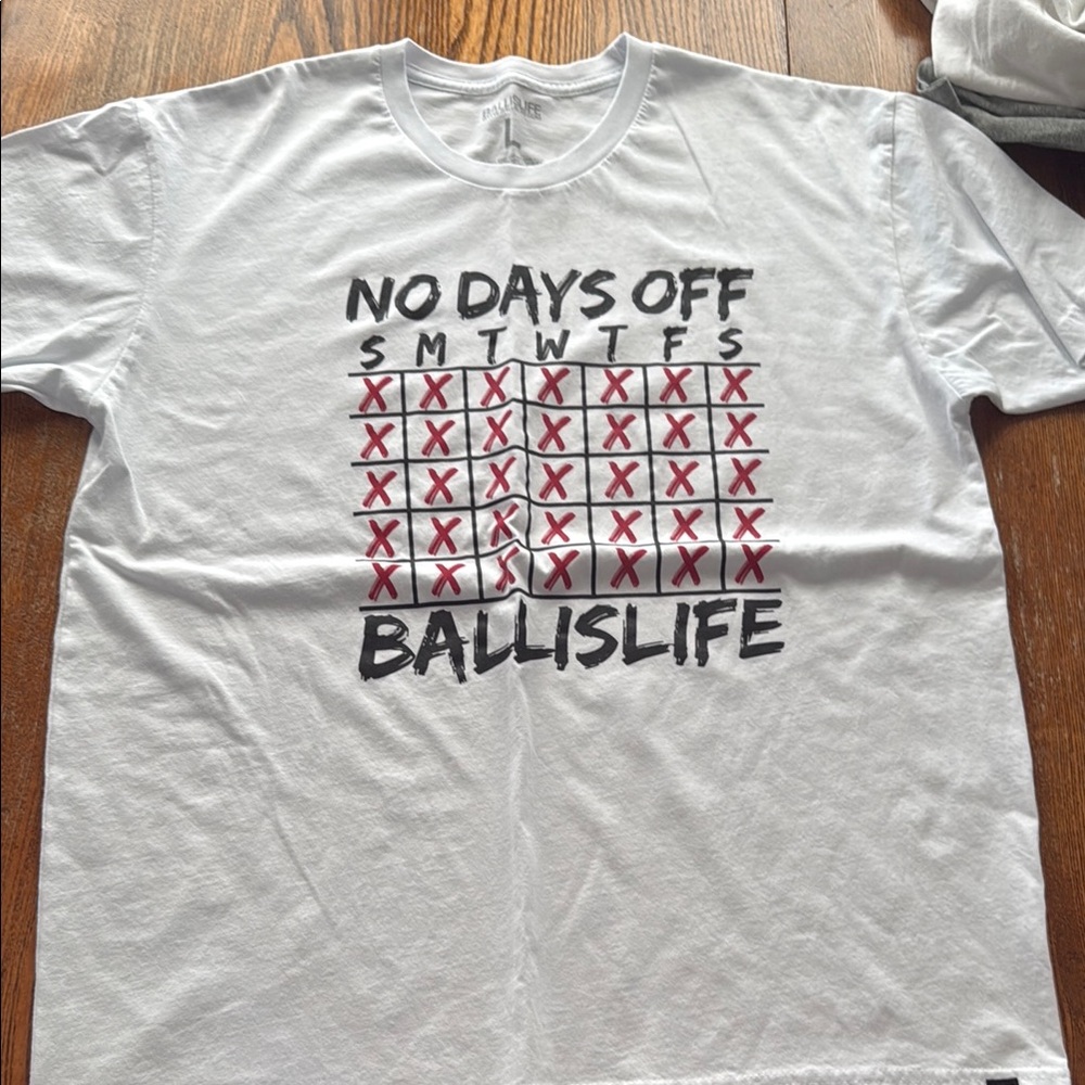White and Red Short Sleeve Tees with Bold Graphics